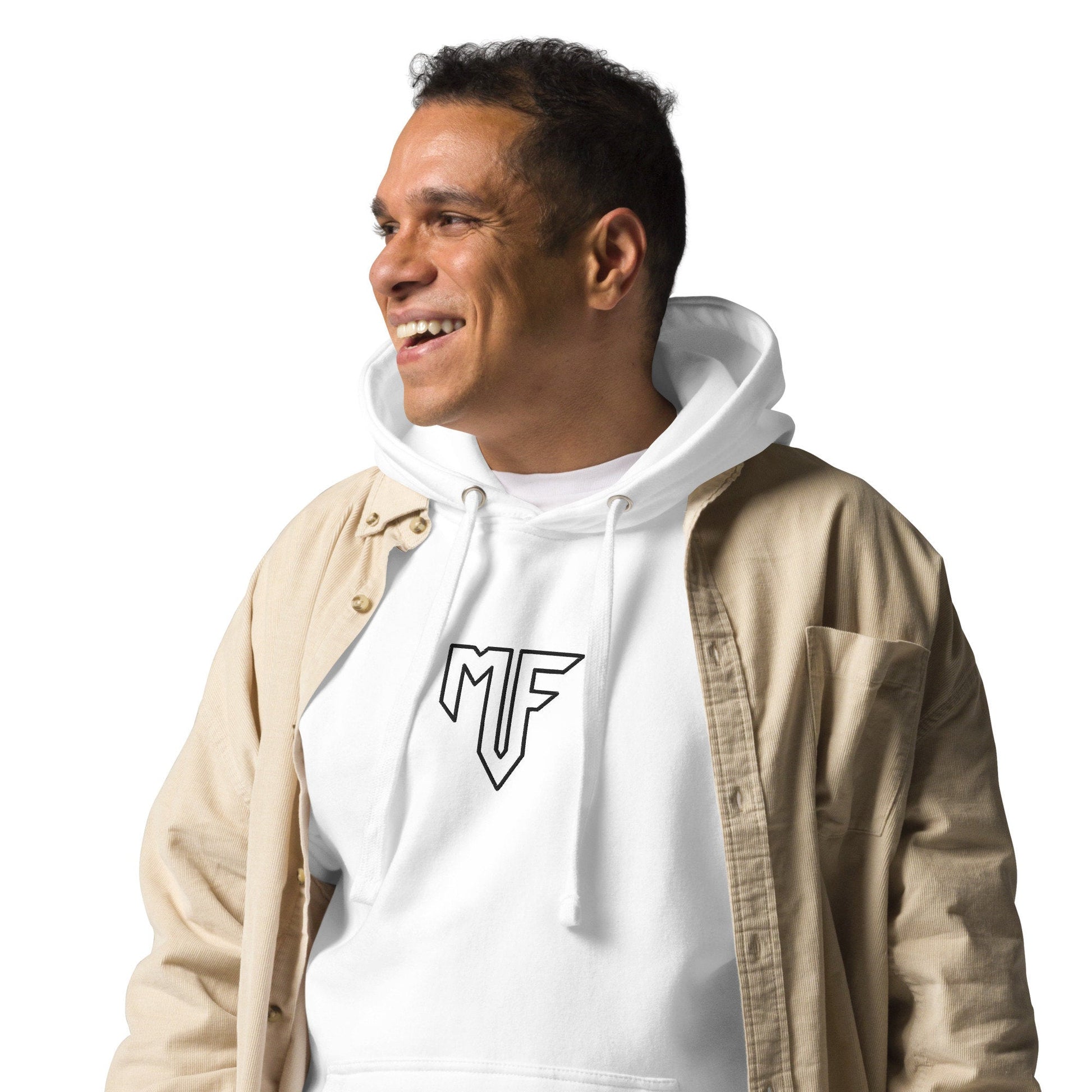 Unisex MF Central Embroidered Hoodie - White - MF Clothing